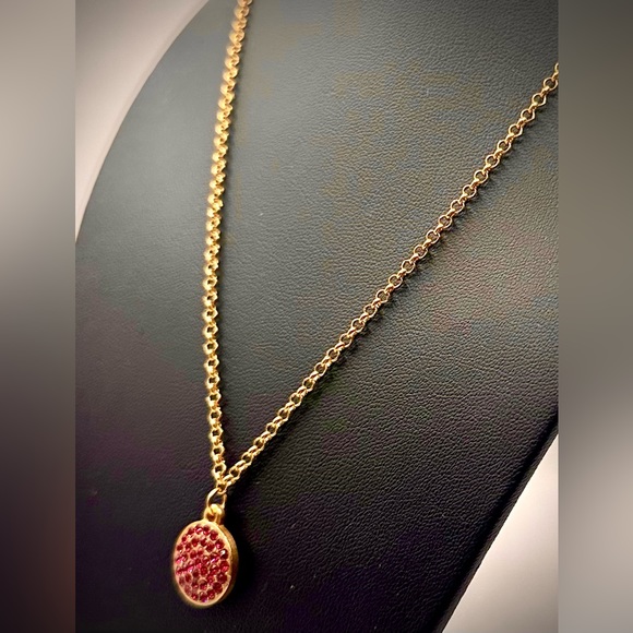 Chrysalis Silver Swarovski Red Crystal Necklace, NWOT, Perfect Condition, Signed - Picture 2 of 8